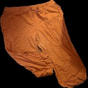 Orange Brown Wide leg Drawstring Pants 3x